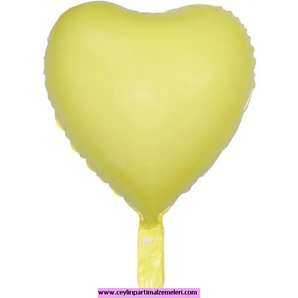 Makaron Sarı Kalp Folyo Balon